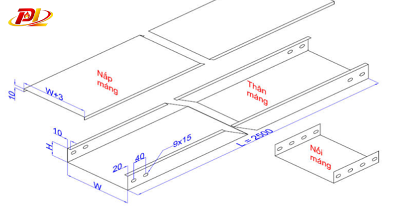 Máng cáp 200x50 chắc chắn mỏng nhẹ giá tốt