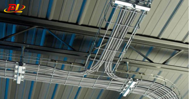 Máng cáp dạng lưới thiết kế cho nhà máy chế biến sữa