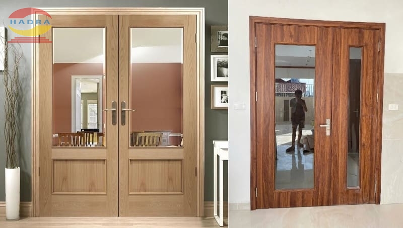 Các Mẫu Cửa Thép Vân Gỗ Biến Tấu Đa Dạng Với Ô Thoáng Kính
